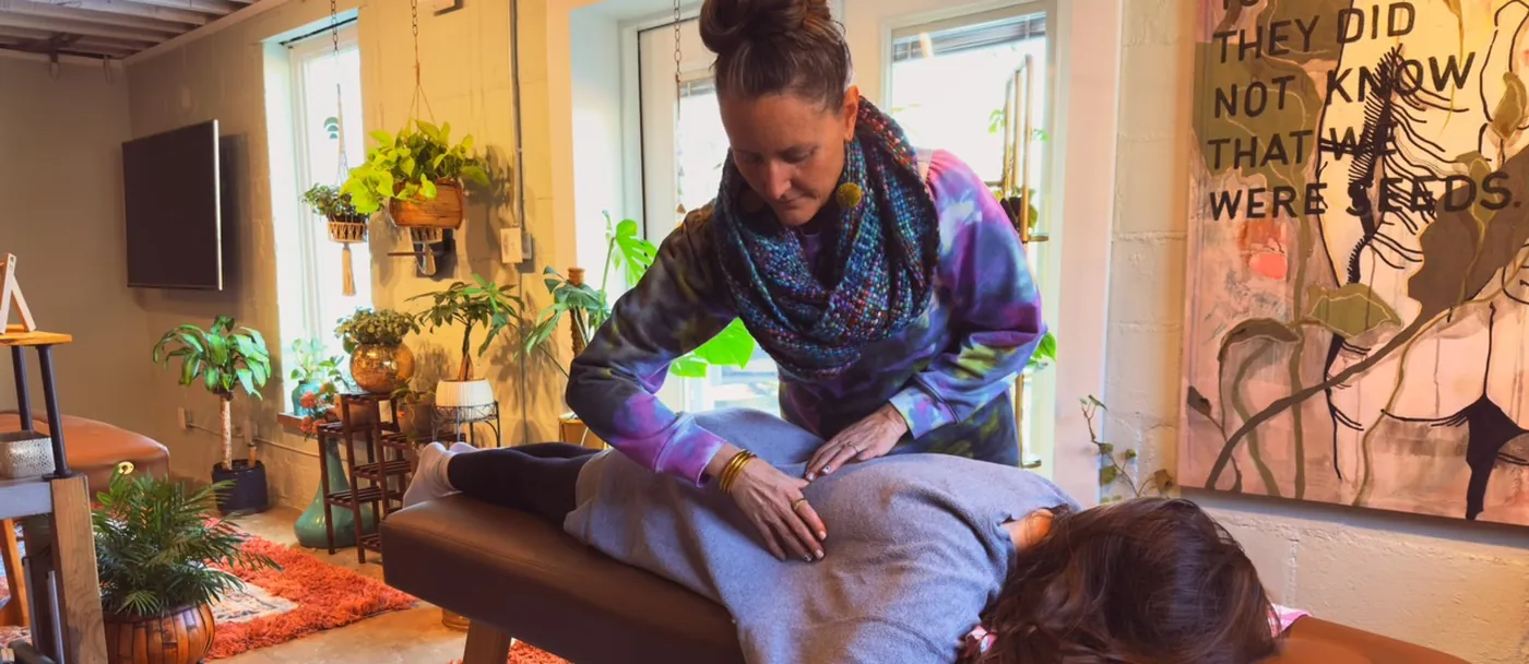 Dr. B giving a gentle NetworkSpinal entrainment